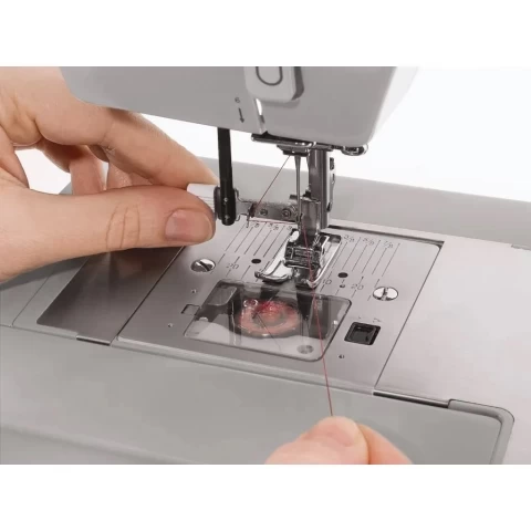Easy-to-Load Top Drop-In Bobbin System with Clear Cover