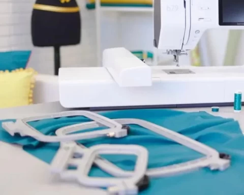 Embroidery module with three hoop sizes and hoop detection