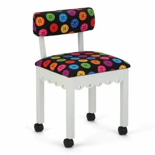 Arrow Sewing Chair with Button Fabric on White 8011 Photo