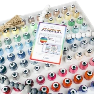 Floriani 120 Rainbow Spectrum Thread Set With FREE Rainbow Software Included Photo