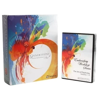 Generations Plus Embroidery Software Suite with Art of Digitizing Volumes 1-6 Photo
