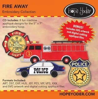 Fire Away Embroidery CD w/SVG - Designs by Hope Yoder Photo