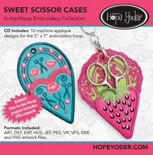 Sweet Scissor Case Embroidery CD - Designs by Hope Yoder Photo