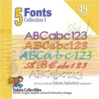 Dakota Collectibles 5 Font Collection 1  Embroidery Designs - 970235 Photo