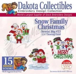 Dakota Collectibles Snow Family Christmas Embroidery Designs - 970382 Photo