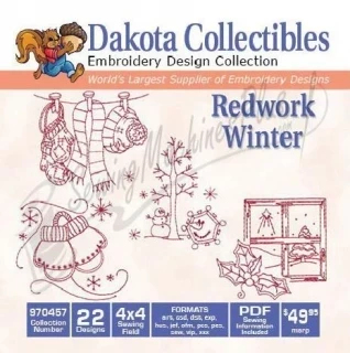 Dakota Collectibles Redwork Winter 970457 Photo