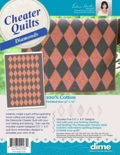 DIME - Diamonds Cheater Quilt with Designs Photo