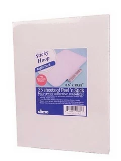 DIME Sticky Hoop Stabilizer Refill Pack for 6in x 10in hoops (25 Sheets of Peel N Stick Stabilizers 8.5" x 13.25") Photo