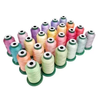 DIME Embroidery Thread Kit Springtime Pastels - 24 pack 1000M 40wt Photo