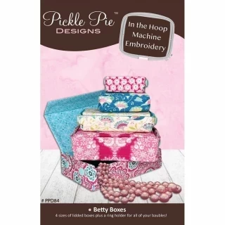 Pickle Pie Designs Betty Boxes  ITH Machine Embroidery Design CD (PPD84) Photo