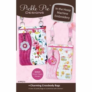 Pickle Pie Designs Charming Crossbody Bags In the Hoop Mach Emb CD (PPD73) Photo