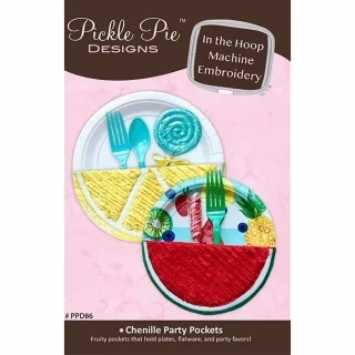 Pickle Pie Designs Chenille Party Pockets ITH Embroidery Design CD (PPD86) Photo