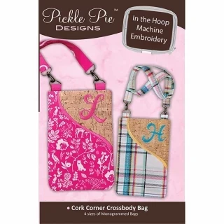 Pickle Pie Designs Cork Corner Crossbody Bags Machine Embr ITH CD (PPD90) Photo