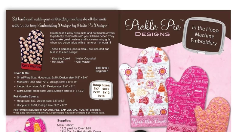 Pickle Pie Designs Hot Stuff Oven Mitts (PPD50) Banner Photo