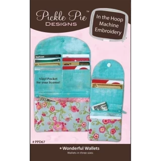 Pickle Pie Designs In the Hoop Wonderful Wallets ME CD (PPD67) Photo