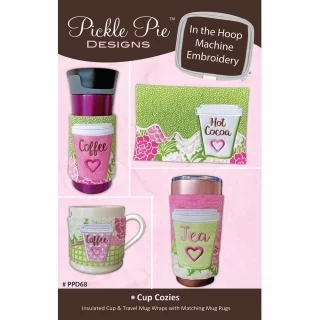 Pickle Pie Designs Jan 2019 In the Hoop Cup Cozies (PPD68) Photo