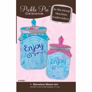 Pickle Pie Designs Marvelous Mason Jars ITH Machine Emb CD (PPD81) Photo