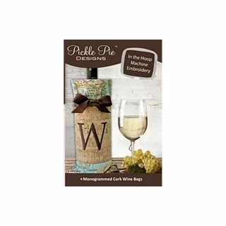 Pickle Pie Designs Monogrammed Cork Wine Bags (PPDB03) Photo