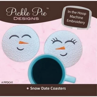 Snow Date Coasters ITH Embroidery CD Photo