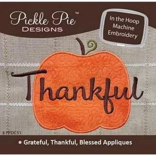 Grateful Thankful Blessed Machine Embr Appliques Photo