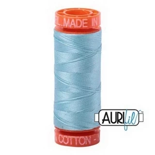 Aurifil Cotton Mako 50wt 200m Pack of 10 LIGHT GRAY TURQUOISE Photo