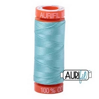 Aurifil Cotton Mako 50wt 200m Pack of 10 LIGHT TURQUOISE Photo