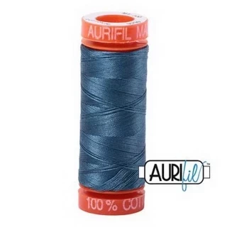 Aurifil Cotton Mako 50wt 200m Pack of 10 SMOKE BLUE Photo