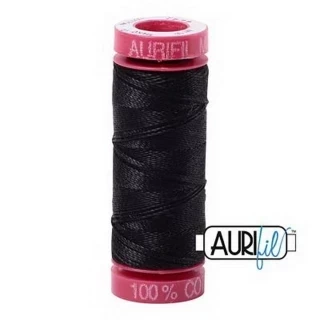 Aurifil Mako 12wt 55yd Very Dark Grey Photo