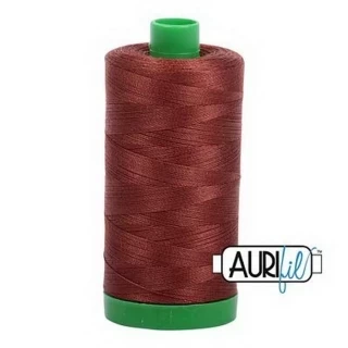 Aurifil Cotton Mako Thread 40wt 1000m Box of 6 COPPER BROWN Photo