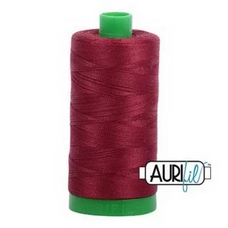 Aurifil Cotton Mako Thread 40wt 1000m Box of 6 DK CARMINE RED Photo