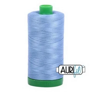 Aurifil Cotton Mako Thread 40wt 1000m Box of 6 LIGHT DELFT BLUE Photo