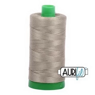 Aurifil Cotton Mako Thread 40wt 1000m Box of 6 LT KHAKI GREEN Photo