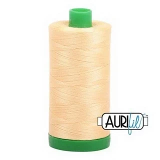 Aurifil Cotton Mako Thread 40wt 1000m Box of 6 MEDIUM BUTTER Photo