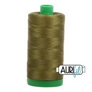 Aurifil Cotton Mako Thread 40wt 1000m Box of 6 OLIVE Photo