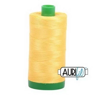 Aurifil Cotton Mako Thread 40wt 1000m Box of 6 PALE YELLOW Photo