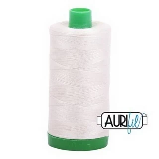 Aurifil Cotton Mako Thread 40wt 1000m Box of 6 SILVER WHITE Photo