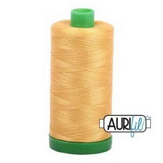 Aurifil Cotton Mako Thread 40wt 1000m Box of 6 SPUN GOLD Photo