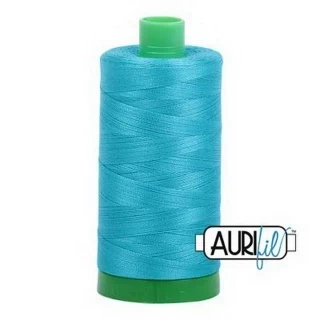 Aurifil Cotton Mako Thread 40wt 1000m Box of 6 TURQUOISE Photo