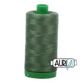 Aurifil Cotton Mako Thread 40wt 1000m Box of 6 V DK GRASS GREEN Photo