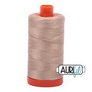 Aurifil Cotton Mako Thread 50wt 1300m Box of 6 BEIGE Photo