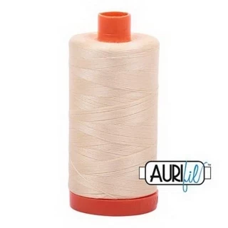 Aurifil Cotton Mako Thread 50wt 1300m Box of 6 BUTTER Photo