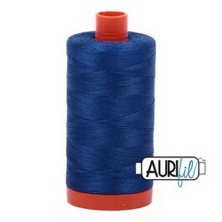 Aurifil Cotton Mako Thread 50wt 1300m Box of 6 DARK COBALT Photo