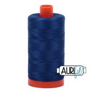 Aurifil Cotton Mako Thread 50wt 1300m Box of 6 DARK DELFT BLUE Photo