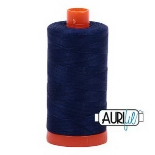 Aurifil Cotton Mako Thread 50wt 1300m Box of 6 DARK NAVY Photo