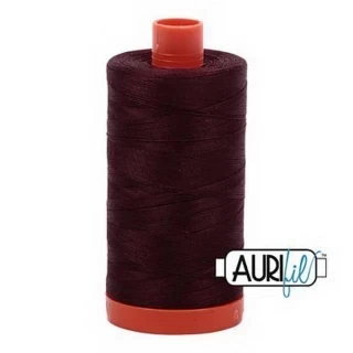 Aurifil Cotton Mako Thread 50wt 1300m Box of 6 DARK WINE Photo