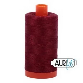 Aurifil Cotton Mako Thread 50wt 1300m Box of 6 DK CARMINE RED Photo