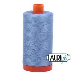 Aurifil Cotton Mako Thread 50wt 1300m Box of 6 LIGHT DELFT BLUE Photo