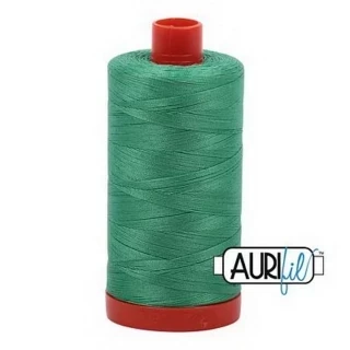 Aurifil Cotton Mako Thread 50wt 1300m Box of 6 LIGHT EMERALD Photo