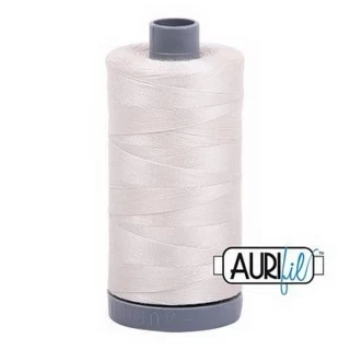 Aurifil Cotton Mako Thread 28wt 820yd 6ct SILVER WHITE Photo