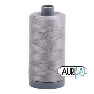 Aurifil Cotton Mako Thread 28wt 820yd 6ct STAINLESS STEEL Photo